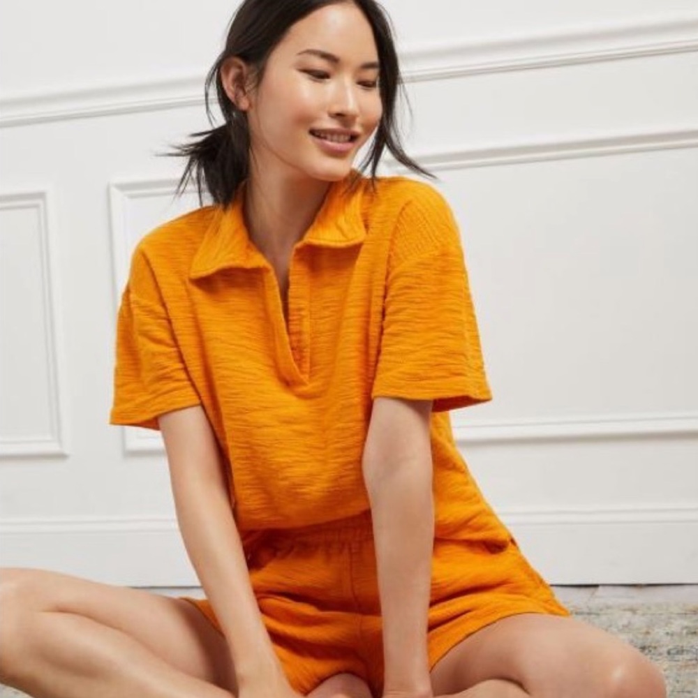 Anthropologie T.La Comfy Polo Lounge Set